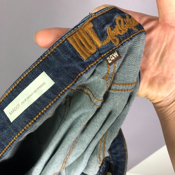 Kut From the Kloth Womens Blue Bardot Crop Skinny Boyfriend Jeans Size 2… - Picture 9 of 11